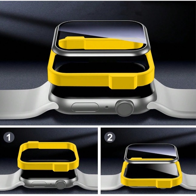 Apple watch 10 鋁合金邊框玻璃膜 apple watch S10 玻璃膜 46MM保護貼 附貼膜神器-細節圖7