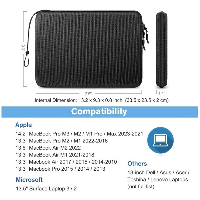 13吋平板電腦收納包 iPad Pro Mac 收納包 13吋筆電內膽包 EVA平板收納包-細節圖5