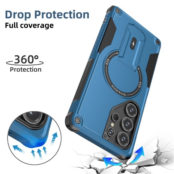 三星S25 S25+ S25Ultra 德甲隱形磁吸殼 三星 S25 S25+ S25 Ultra 磁吸支架保護殼-細節圖5