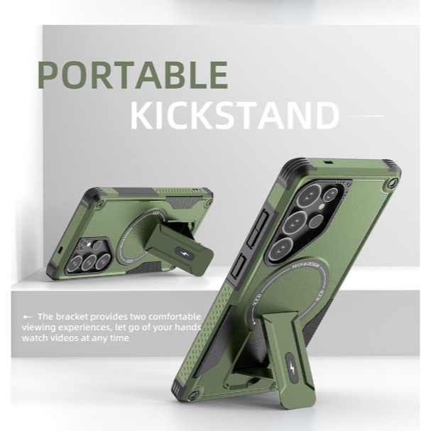 三星S24 S24+ 德甲隱形磁吸殼 三星 S25 S25+ 磁吸支架保護殼 支援Magsafe-細節圖5