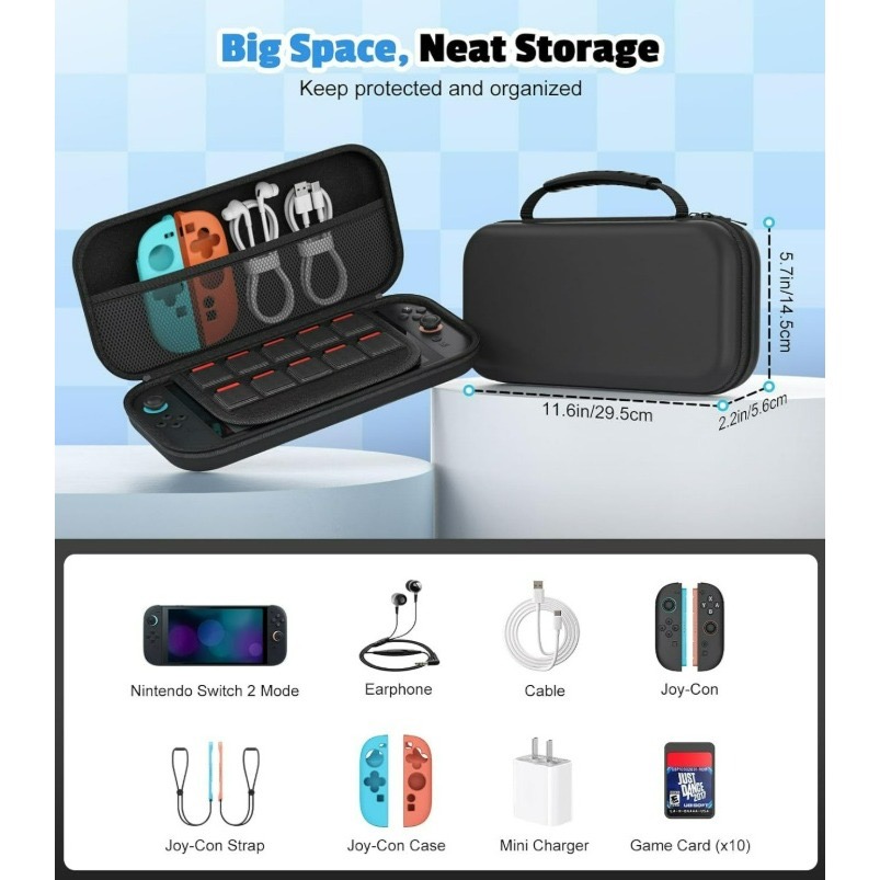 任天堂 Switch2 手提收納包 Switch 2 手提包 內附卡格 Switch2 收納包-細節圖5