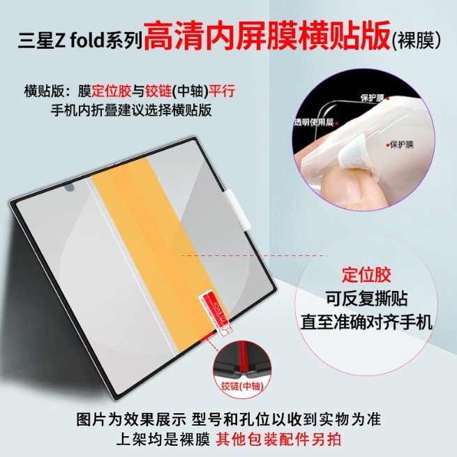 [兩片裝] 三星Z FOLD7 專用保護貼 三星Z fold7 定位貼水凝膜 三星Zfold7 奈米保護貼 水凝膜-規格圖7