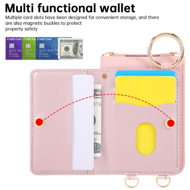 三星Z Flip7 小香風插卡皮套 三星 Zflip7 多功能皮套 三星Z Flip7 保護殼 附掛繩-細節圖2