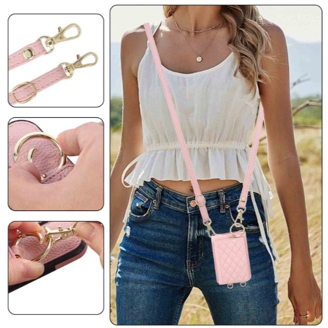 三星Z Flip7 小香風插卡皮套 三星 Zflip7 多功能皮套 三星Z Flip7 保護殼 附掛繩-細節圖4