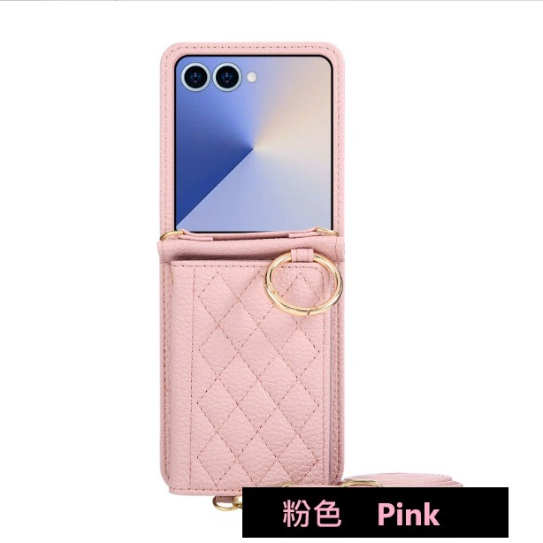 三星Z Flip7 小香風插卡皮套 三星 Zflip7 多功能皮套 三星Z Flip7 保護殼 附掛繩-規格圖10