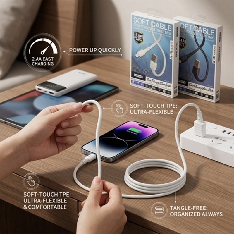 REMAX 睿量USB to Lightning 充電線 iPhone專用2.4A 快充數據線-細節圖2
