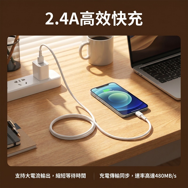 REMAX 睿量USB to Lightning 充電線 iPhone專用2.4A 快充數據線-細節圖6