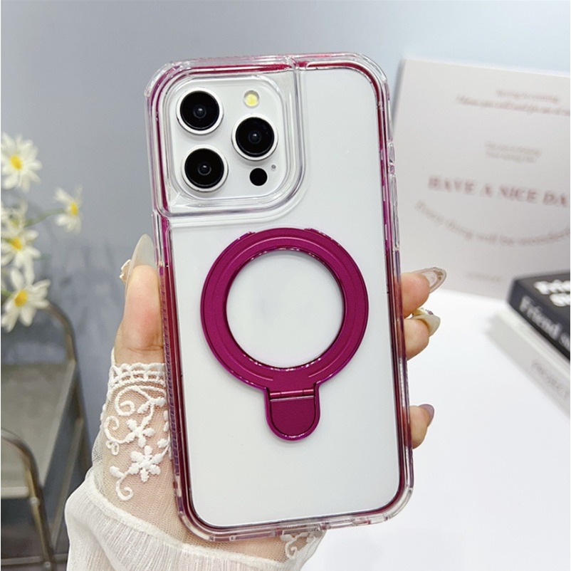 [買一送一] iPhone14系列 雙層磁吸支架手機殼 iPhone 14 Pro Max 透明支架防摔殼-規格圖8