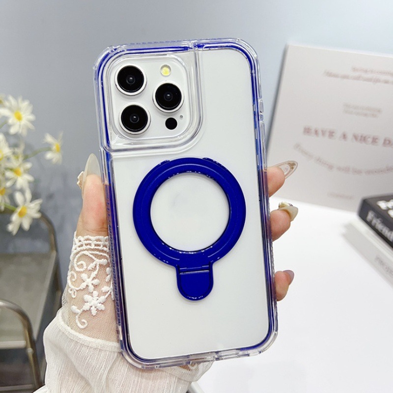 [買一送一] iPhone12系列 雙層磁吸支架手機殼 iPhone 12 Pro Max 透明支架防摔殼-規格圖9
