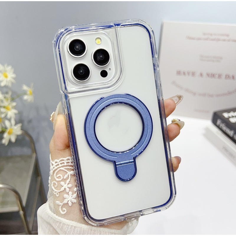 [買一送一] iPhone12系列 雙層磁吸支架手機殼 iPhone 12 Pro Max 透明支架防摔殼-規格圖9