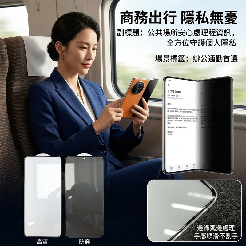 OPPO Find N6鋼化玻璃膜 OPPO Find N6 高清膜/防窺膜 Find N6 玻璃前膜 不頂殼-細節圖6