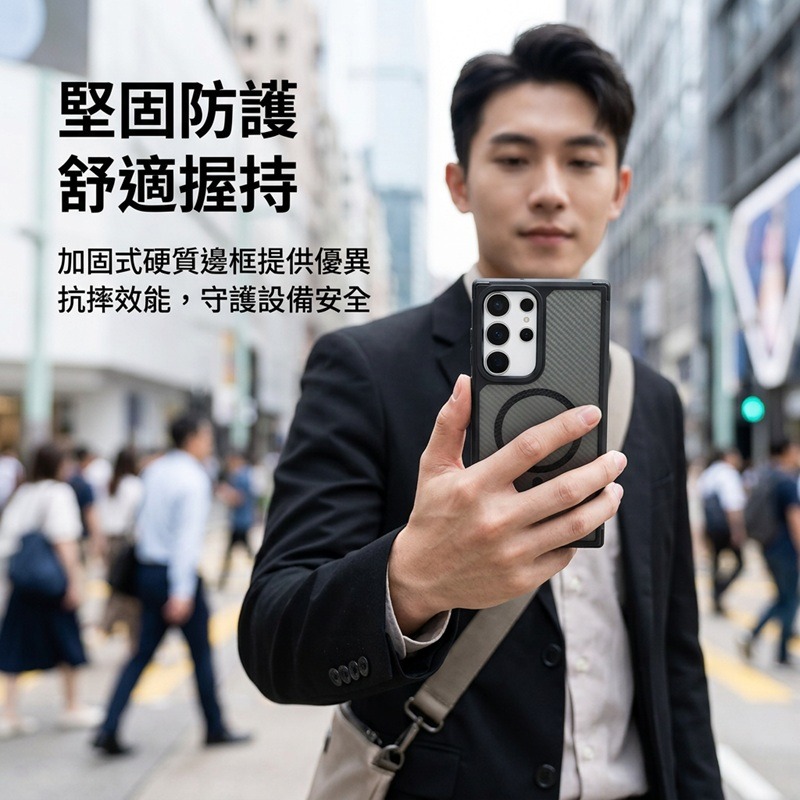 三星S25系列 碳纖維紋理磁吸殼 三星 S25 S25+ S25 Ultra 磁吸充電殼-細節圖6