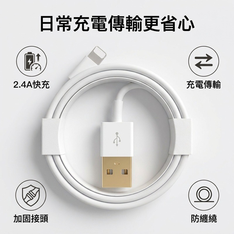 蘋果專用充電線 iPhone iPad快充線 USB接口 / PD快充線 / TypeC接口-細節圖2
