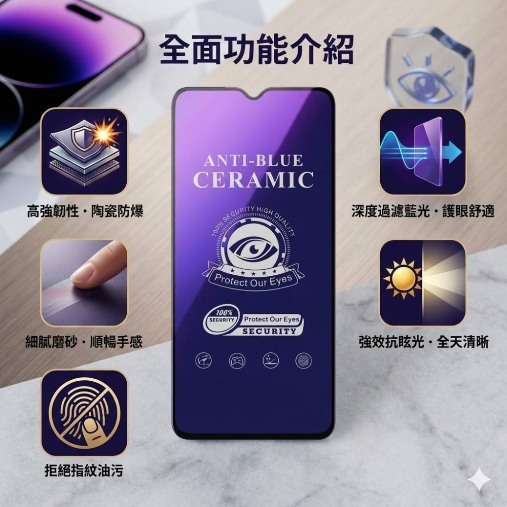 OPPO A5 2020 / A9 2020 霧面紫光陶瓷膜 OPPO A5/A9 2020 曲面陶瓷軟膜-細節圖2