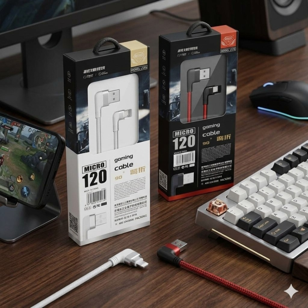 Micro USB彎頭充電線 Micro USB快充線 V8充電線 電競專用彎頭設計-細節圖4