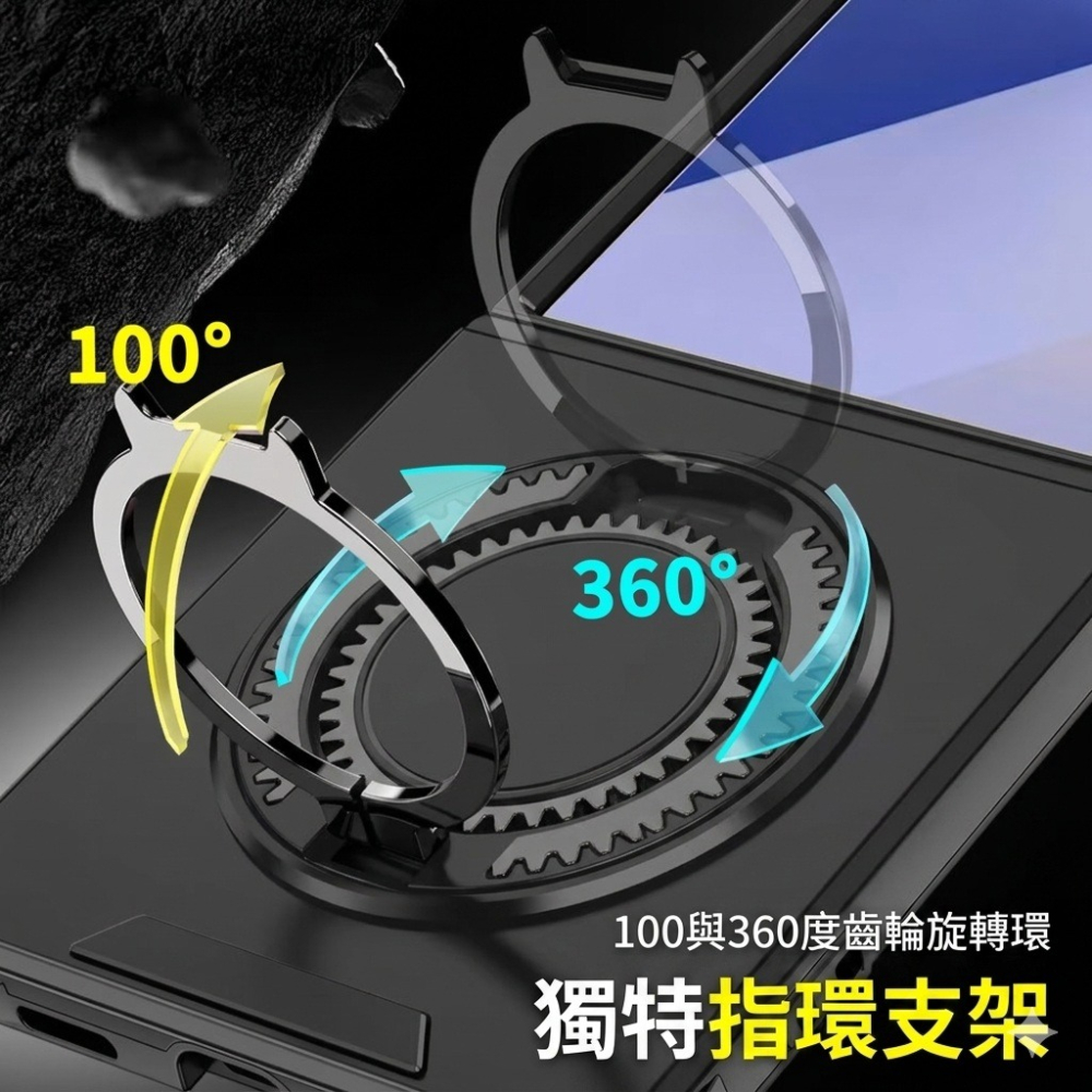 三星Z Flip7 旋轉支架手機殼 三星 Z Flip 7軍規防摔殼 鏡頭保護蓋-細節圖9