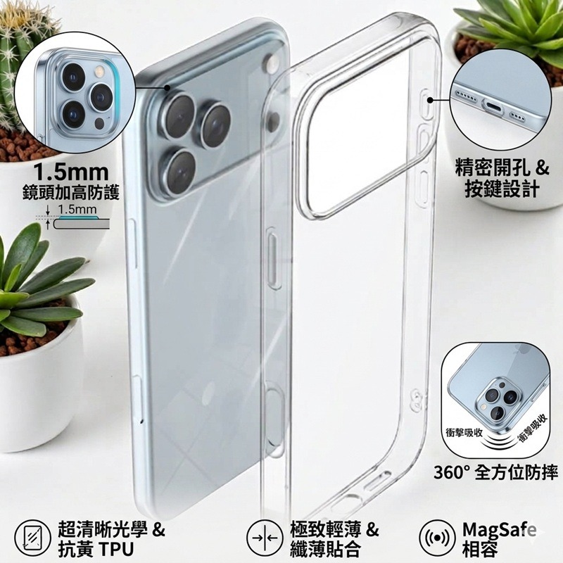 iPhone18系列TPU超薄套 iPhone18 Pro / iPhone18 Pro Max 透明手機殼-細節圖4