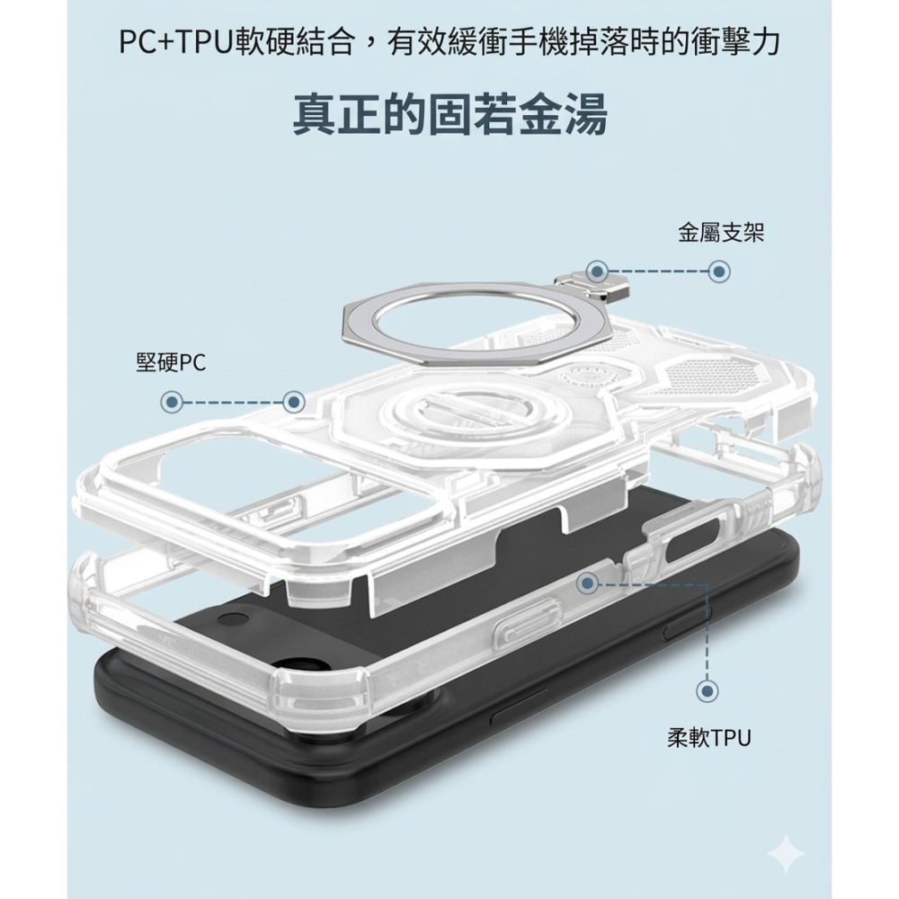 iPhone 18 Pro 磁吸支架防摔殼 iPhone18 Pro / iPhone18 Pro Max 手機殼-細節圖2