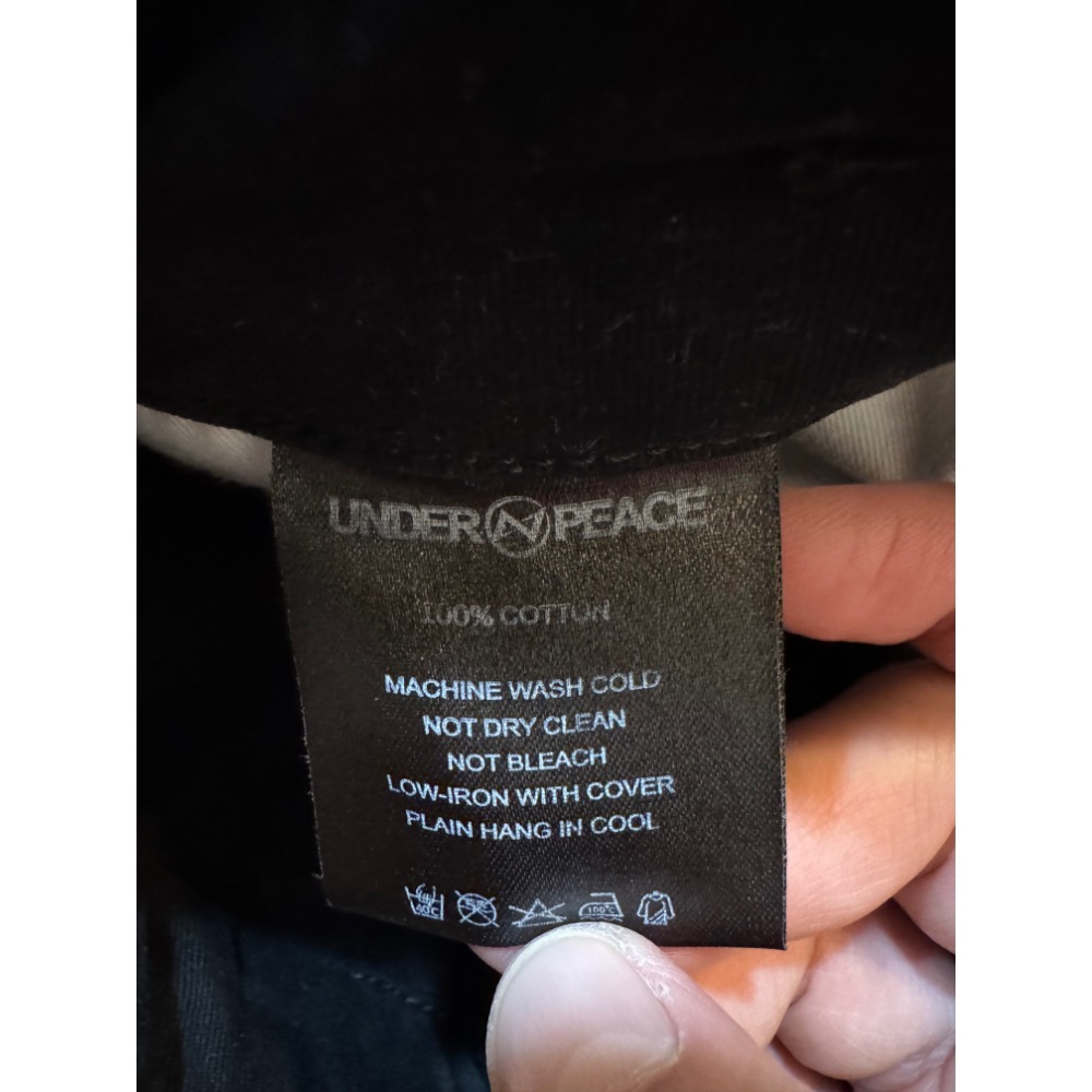 UNDER PEACE 黑色漆點寬褲 二手褲 尺寸XL-細節圖6