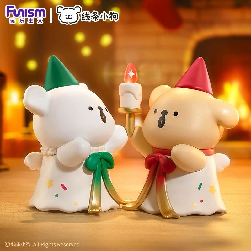 現貨秒出🎄線條小狗盲盒星光手辦聖誕禮物玩偶生日禮盒可愛潮玩公仔-細節圖2