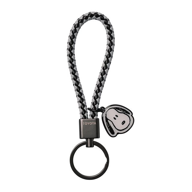SNOOPY 正版授權 史努比/查理布朗 吊飾 編織鑰匙圈 TOYOTA聯名 皮革 金屬 吊牌 吊飾 掛件-規格圖3