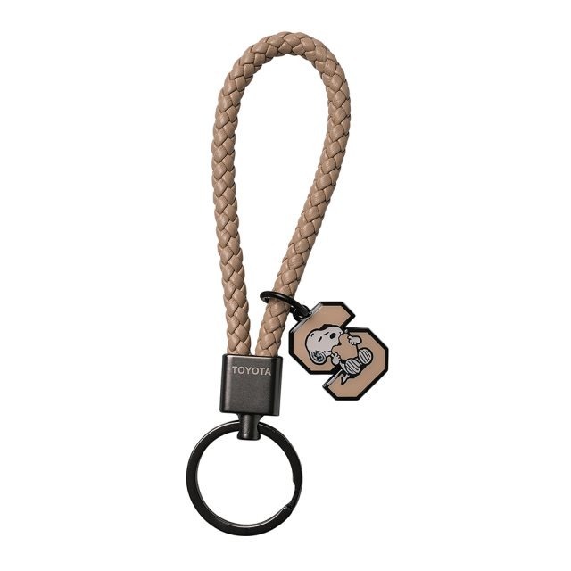 SNOOPY 正版授權 史努比/查理布朗 吊飾 編織鑰匙圈 TOYOTA聯名 皮革 金屬 吊牌 吊飾 掛件-規格圖3