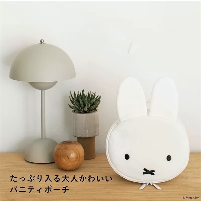 現貨 MIFFY & BORIS 化妝包 米飛兔 毛絨 手提 相機包 日本 雜誌 午後紅茶 同款 限量 大頭造型收納包-規格圖7