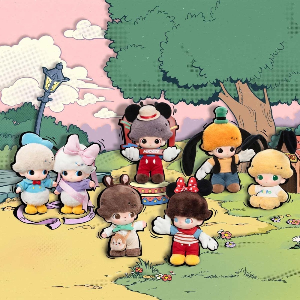 泡泡瑪特 DIMOO WORLD 迪士尼系列 搪膠毛絨鑰匙圈 盲盒 掛件 米奇 米妮 奇奇蒂蒂 唐老鴨 黛西 高飛-細節圖5