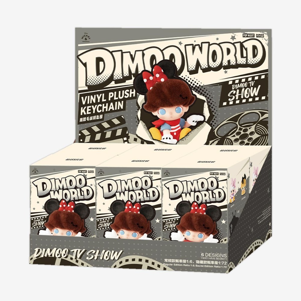 泡泡瑪特 DIMOO WORLD 迪士尼系列 搪膠毛絨鑰匙圈 盲盒 掛件 米奇 米妮 奇奇蒂蒂 唐老鴨 黛西 高飛-規格圖6