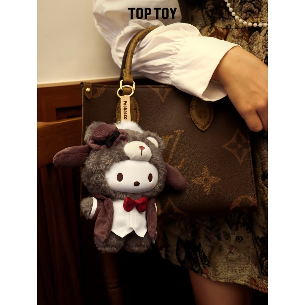 TOPTOY 三麗鷗 Sanrio 英倫下午茶系列 搪膠毛絨掛件盲盒 酷洛米 美樂蒂 凱蒂貓 帕洽狗 玩偶 吊飾 鑰匙圈-細節圖2