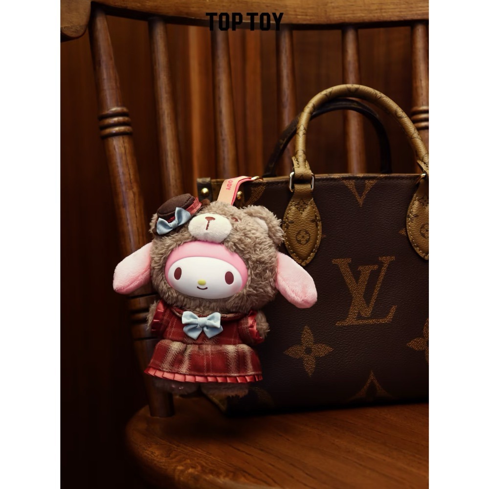 TOPTOY 三麗鷗 Sanrio 英倫下午茶系列 搪膠毛絨掛件盲盒 酷洛米 美樂蒂 凱蒂貓 帕洽狗 玩偶 吊飾 鑰匙圈-細節圖3