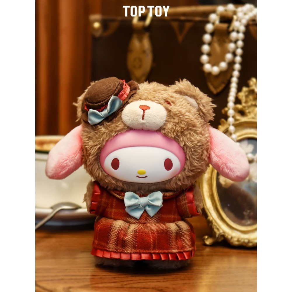 TOPTOY 三麗鷗 Sanrio 英倫下午茶系列 搪膠毛絨掛件盲盒 酷洛米 美樂蒂 凱蒂貓 帕洽狗 玩偶 吊飾 鑰匙圈-細節圖6