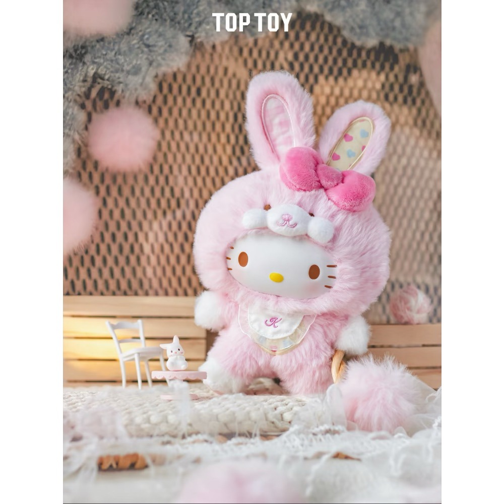 TOPTOY 三麗鷗 Sanrio 精靈兔寶寶系列 搪膠毛絨掛件盲盒 酷洛米 美樂蒂 凱蒂貓 帕洽狗 玩偶 吊飾 鑰匙圈-細節圖2
