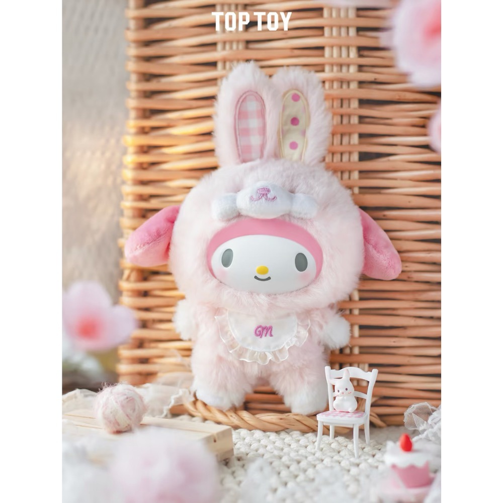 TOPTOY 三麗鷗 Sanrio 精靈兔寶寶系列 搪膠毛絨掛件盲盒 酷洛米 美樂蒂 凱蒂貓 帕洽狗 玩偶 吊飾 鑰匙圈-細節圖3