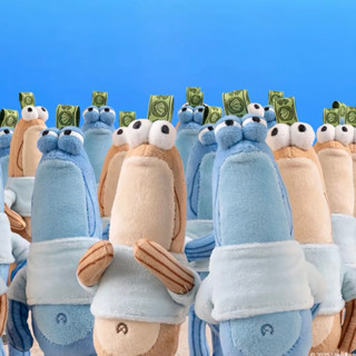 泡泡瑪特 海綿寶寶 比奇堡的居民們搞怪毛絨盲盒 沙丁魚兄弟 掛件 吊飾 共鳴 POPMART 路人魚毛絨掛件-細節圖3