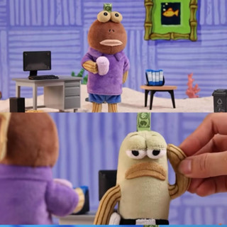 泡泡瑪特 海綿寶寶 比奇堡的居民們搞怪毛絨盲盒 沙丁魚兄弟 掛件 吊飾 共鳴 POPMART 路人魚毛絨掛件-細節圖4