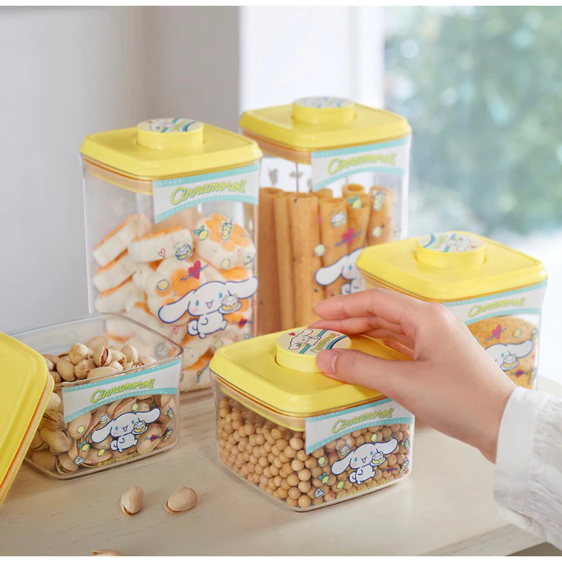 Sanrio三麗鷗食用級密封收納罐禮盒3入組 按壓 酷洛米 大耳狗 Hellokitty 正版授權 可愛送禮 奶粉乾糧-細節圖4