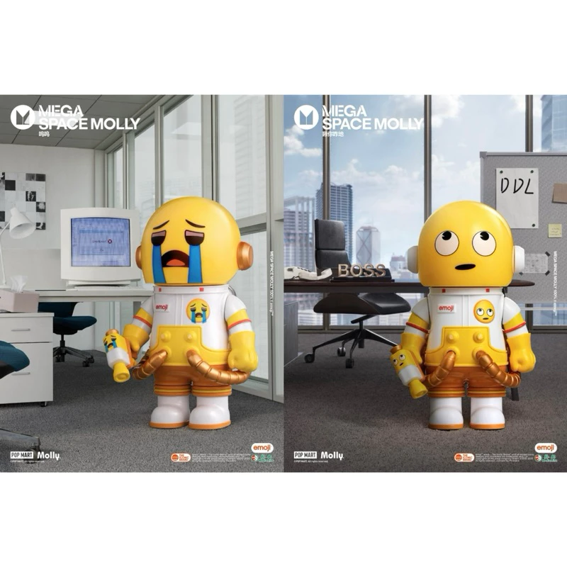 現貨 POPMART泡泡瑪特MEGA SPACE MOLLY 100% × emoji™ 系列盲盒手辦 多彩表情包-細節圖4