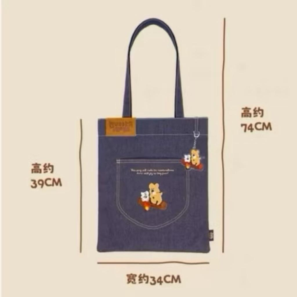 以可愛之名🎀現貨 Dinotaeng 呆萌町系列牛仔包 短尾矮袋鼠 正版授權 肩背包 柿子椒熊包包 屈臣氏聯名 吊飾隨機-細節圖6