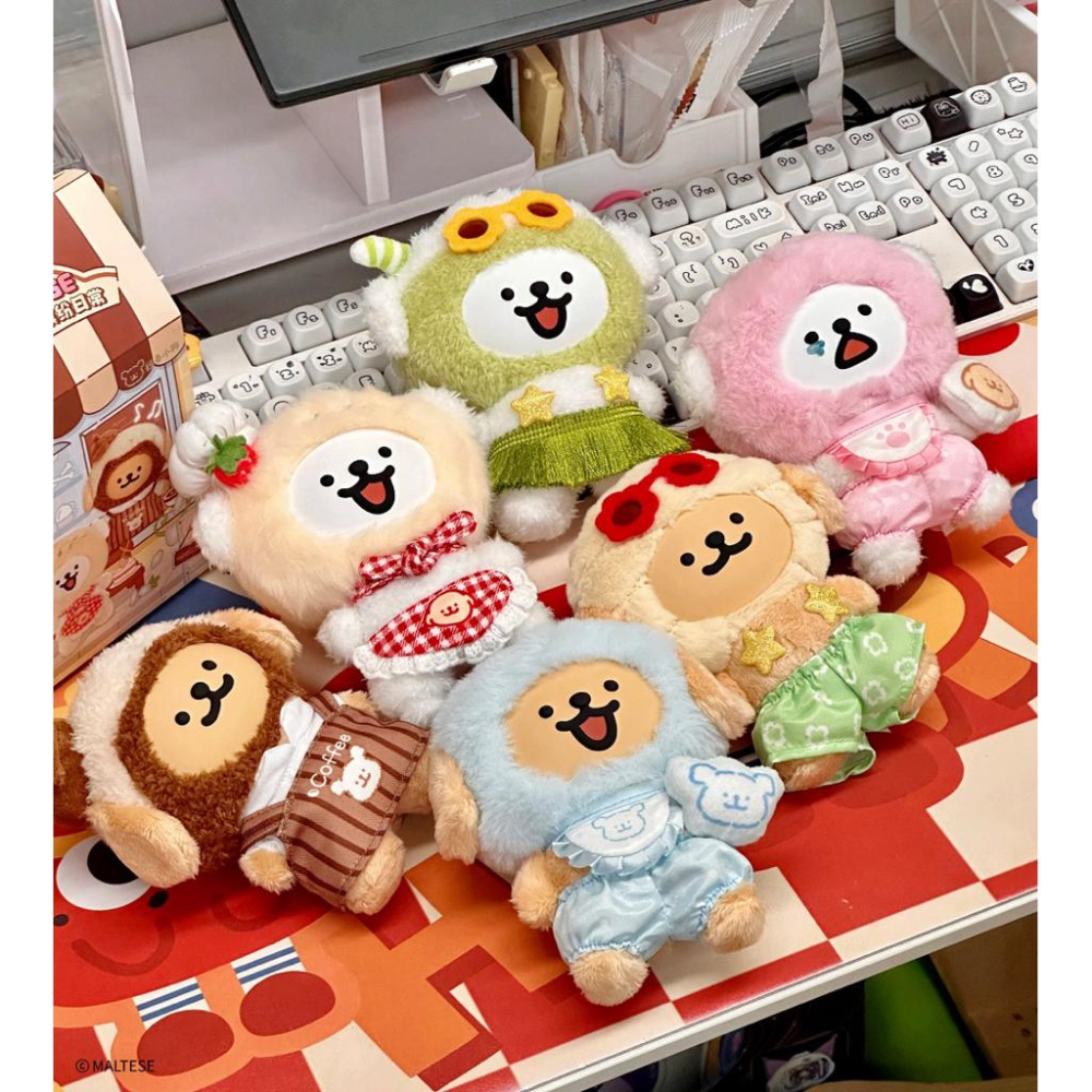 以可愛之名🎀 線條小狗繽紛日常系列盲盒 搪膠毛絨掛件 TOPTOY 玩具 禮物 小白 小金毛 公仔 鑰匙圈-細節圖2