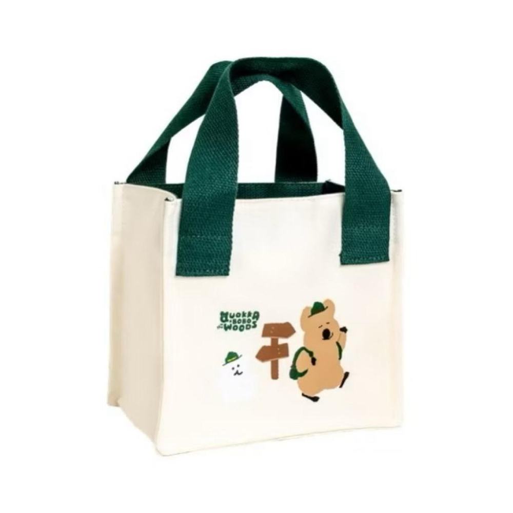 屈臣氏 DINOTAENG 呆萌町 出門踏踏小提袋 綠/咖 共兩款-細節圖2