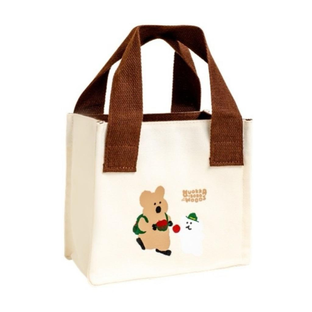 屈臣氏 DINOTAENG 呆萌町 出門踏踏小提袋 綠/咖 共兩款-細節圖3