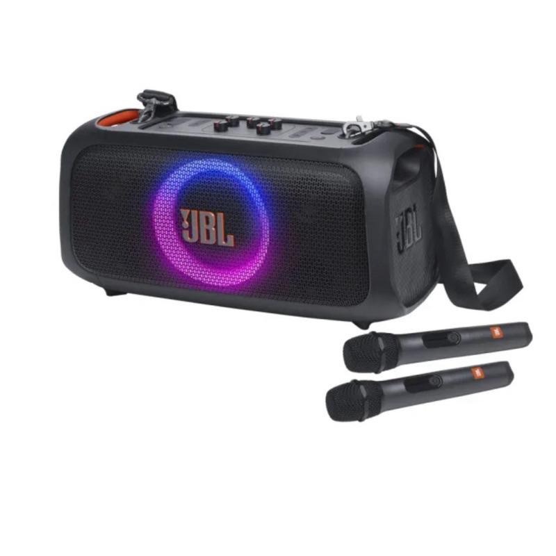 現貨JBL便攜式燈光派對藍牙喇叭附兩支無線麥克風Partybox On-The-Go Essential 行動KTV-細節圖2