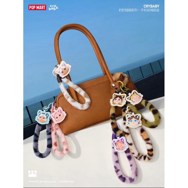 POPMART泡泡瑪特CRYBABY豹豹貓貓系列手機掛繩盲盒 哭娃 豹豹貓貓 吊飾 掛件 y2k 粉紅貓貓 復古貓貓-細節圖2