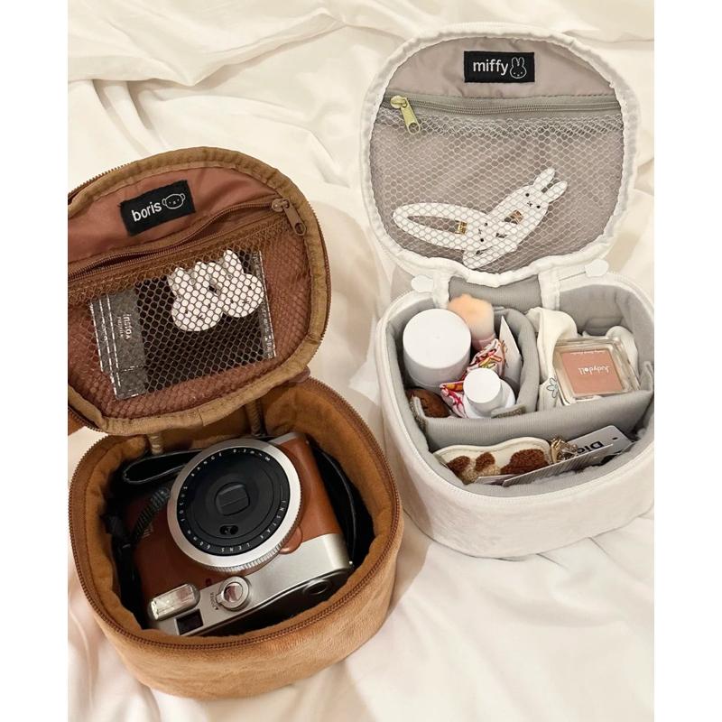 現貨剩1 MIFFY & BORIS 化妝包 米飛兔 毛絨 手提 相機包 日本 雜誌 午後紅茶同款 限量 大頭造型收納包-細節圖6