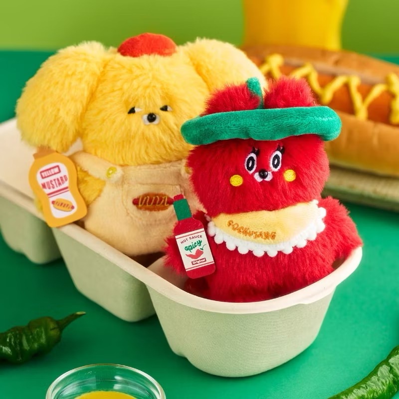 以可愛之名🎀現貨 WASABI BEAR 調味料系列 毛絨吊飾盲盒 wasabi熊 哇沙比小熊 吊飾 韓國文創-細節圖2