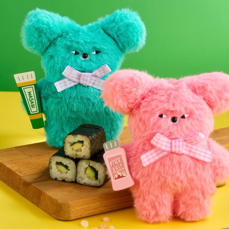 以可愛之名🎀現貨 WASABI BEAR 調味料系列 毛絨吊飾盲盒 wasabi熊 哇沙比小熊 吊飾 韓國文創-細節圖3