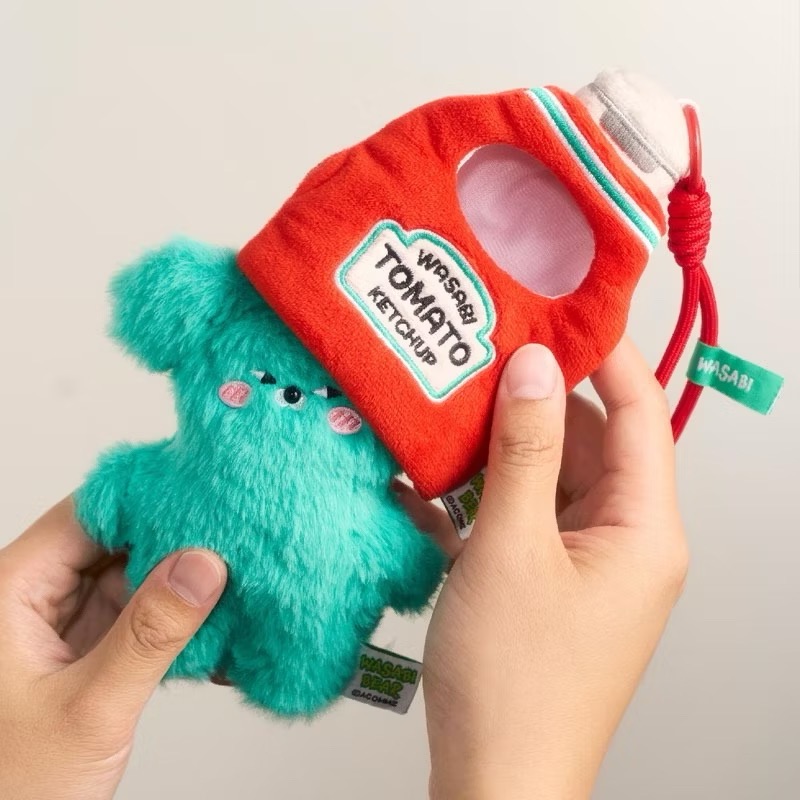 以可愛之名🎀現貨 WASABI BEAR 調味料系列 毛絨吊飾盲盒 wasabi熊 哇沙比小熊 吊飾 韓國文創-細節圖7