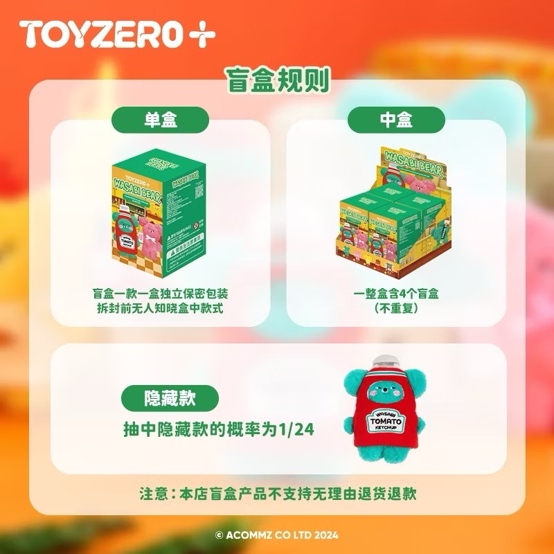 以可愛之名🎀現貨 WASABI BEAR 調味料系列 毛絨吊飾盲盒 wasabi熊 哇沙比小熊 吊飾 韓國文創-細節圖11