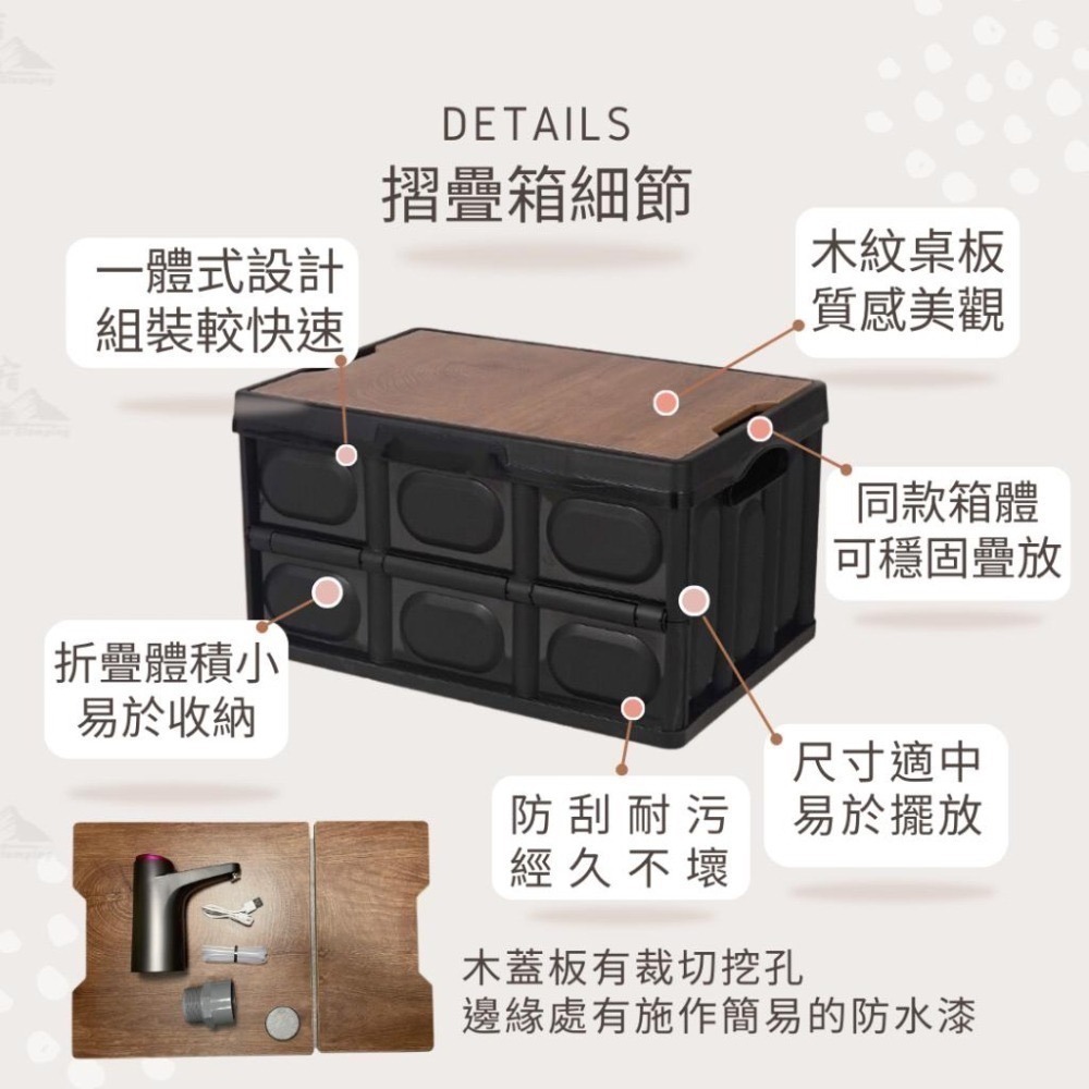 行動水槽 行動式洗手槽 戶外流理台 車宿車泊野營車床天地 電動水龍頭 折疊整理箱 儲水桶 污水桶 水廁 野營必備-細節圖7